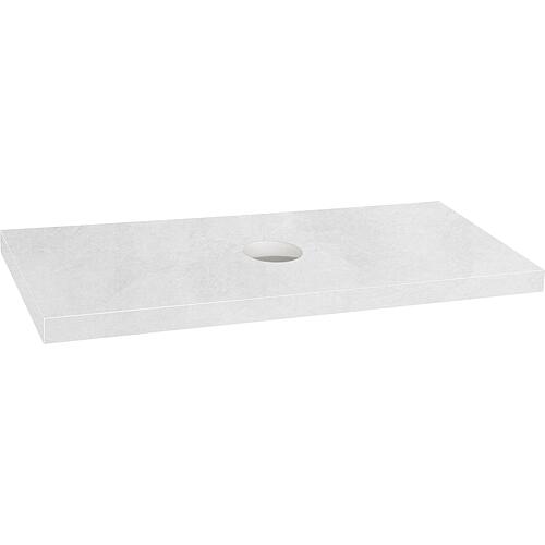 Console Blata imitation ciment blanc avec support. WT perçage avec support 1200x56x510 mm