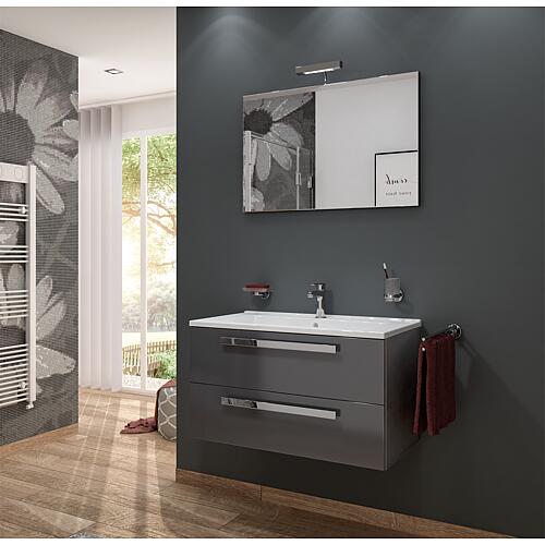 Kits de meubles de salle de bain EDIA Séries MAB graphite brillant, 2 tiroirs largeur 853mm