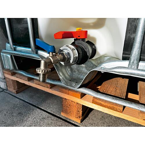 Kit Adaptateur IBC Geka plus avec vanne de vidange à bille Anwendung 1