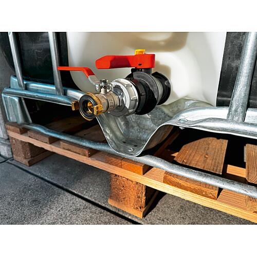 Kit Adaptateur IBC Geka plus avec robinets à boisseau sphérique et accouplements Anwendung 1