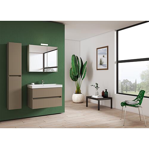 Kits de meubles de salle de bain Kora 2.0 laqué brun sable mat 2 tiroirs largeur 805 mm