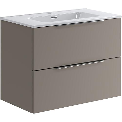 Ensemble meubles de salle de bain BALI 2.0 Céramique WT, gris Londres laqué 2 tiroirs largeur 810 mm