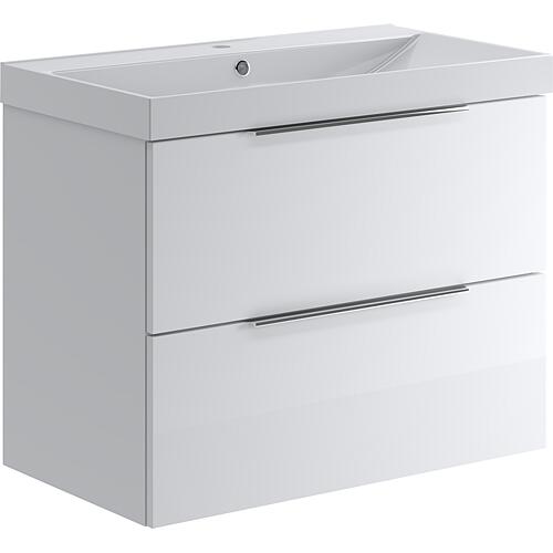 Meuble sous-vasque + Céramique BALI 2.0 blanc brillant laqué 2 tiroirs largeur 810 mm