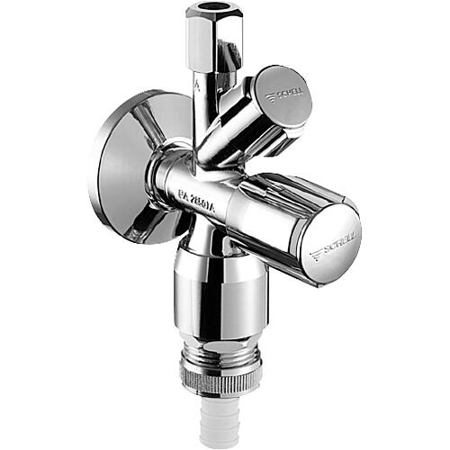 SCHELL Vanne équerre combinée COMFORT-Griffes+Tête équerre+RV+RB, raccord G1/2'' F/DN 15, chromé Standard 1