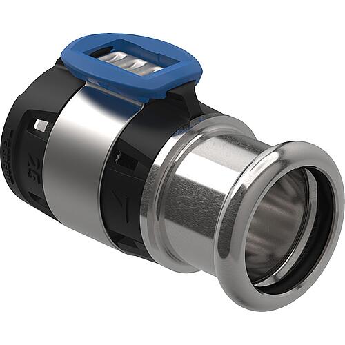 Geberit FlowFit, transition vers Mapress Ø25mm-Ø22mm, avec manchon à presser