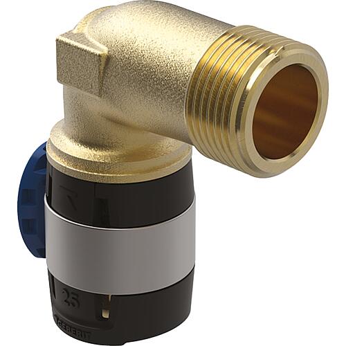 Coude de transition Geberit FlowFit 90°, Ø20mm-DN15 (1/2") AG, long