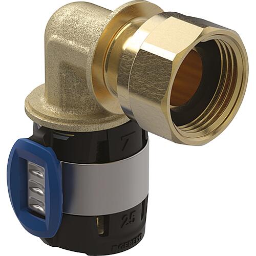 Coude de transition Geberit FlowFit 90° avec Écrou-tournant Ø25mm-DN20 (3/4") Écrou-tournant