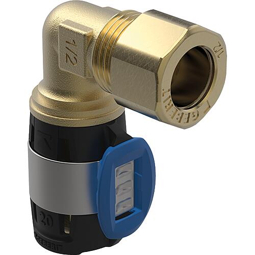 Coude de transition Geberit FlowFit 90° avec Raccords à compression Standard 1