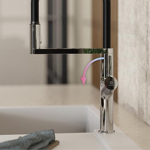 Mitigeur d'évier Wasserwerk WK 2 avec douchette extractible pour la vaisselle Anwendung 2