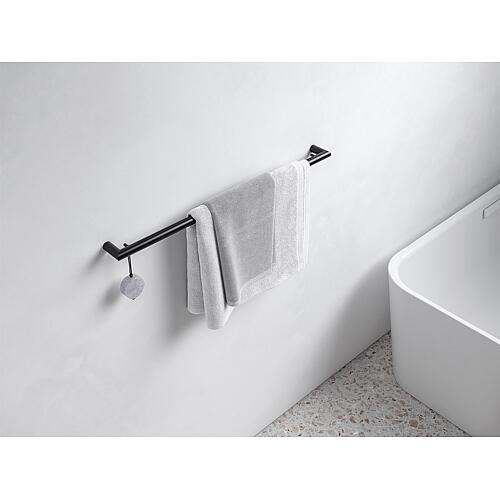 Porte-serviette de bain Keuco Reva 800 mm noir mat