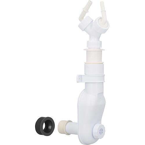 Siphon gain de place avec 2 raccords pour l'eau de condensation Standard 1
