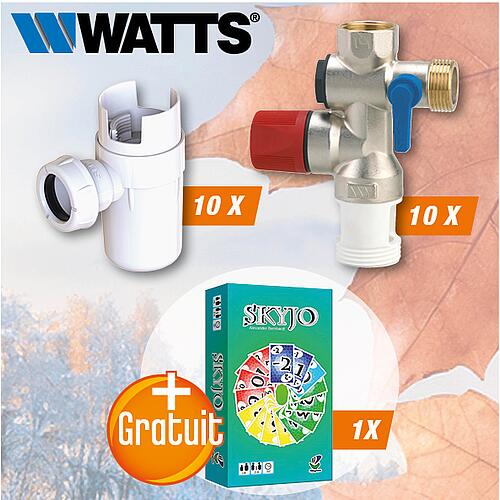 Pack promotionnel 10 Groupe de sécurité avec siphon +  1 x jeu Skyjo gratuit Standard 1