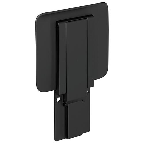 Siège de douche rabattable Hewi Système 950 avec support mural, l x p : 350 x 370 mm, noir profond