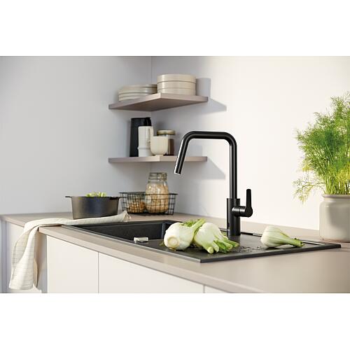 Mitigeur d'évier à capteur Grohe Eurosmart 2-en-1 hybride Saillie 221mm avec douchette extractible Anwendung 5