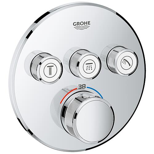 Thermostat encastré Grohtherm SmartControl, Rosace ø 158 mm, avec 3 vannes d'arrêt Standard 1