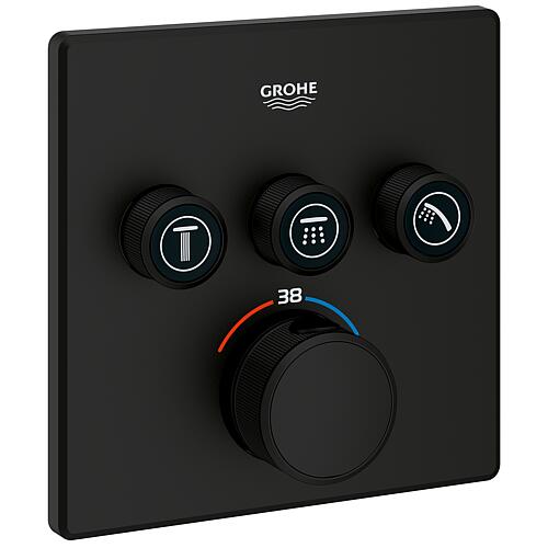 Thermostat encastré Grohtherm SmartControl, Rosace ø 158 mm, avec 3 vannes d'arrêt Standard 1