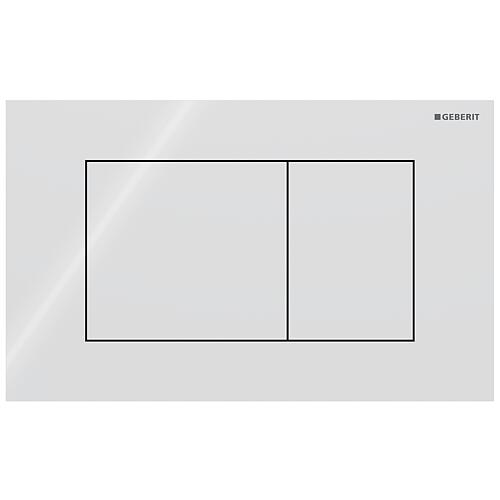 Plaque de commande Sigma40, blanc, verre, carré, rinçage à 2 quantités