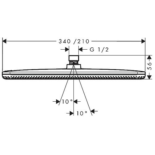 Tête de douche Raindance Alive Q 1jet 210/340 de Hansgrohe Standard 4