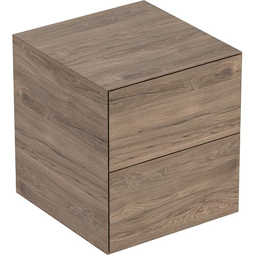 Armoire latérale Geberit One avec 2 tiroirs. 450x492x470 mm, noyer hickory
