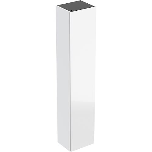 Armoire haute Geberit 1 porte 360x1800x291 mm, blanc brillant/verre blanc