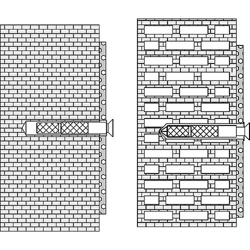 Kit de montage pour murs en briques pleines, briques perforées en grès calcaire, parpaings et briques creuses Standard 1