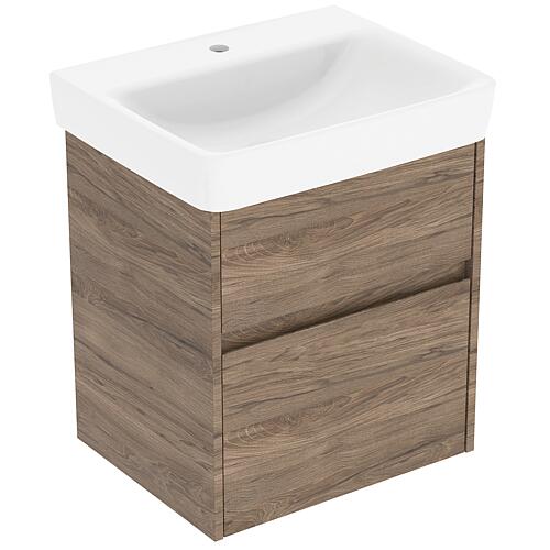 Meuble sous-vasque Plan Renova avec vasque en céramique de 550 mm de largeur
 Standard 3