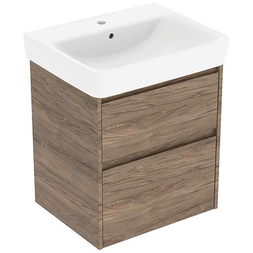 Meuble sous-vasque Renova Plan avec lavabo en céramique de largeur 600 mm
 Standard 3