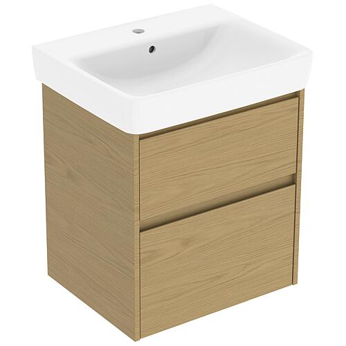 Meuble sous-vasque Plan Renova avec vasque en céramique de 650 mm de largeur
 Standard 7