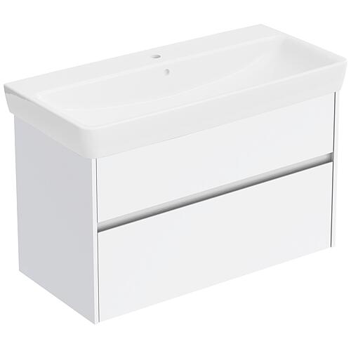 Meuble sous-vasque Plan Renova avec lavabo en céramique, largeur 1 000 mm
 Standard 1