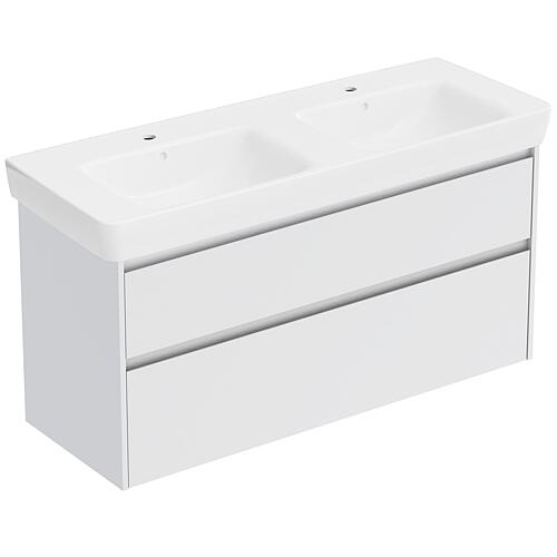 Meuble sous-vasque Plan Renova avec double vasque en céramique, largeur 1 300 mm Standard 1