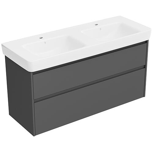 Meuble sous-vasque Plan Renova avec double vasque en céramique, largeur 1 300 mm Standard 2