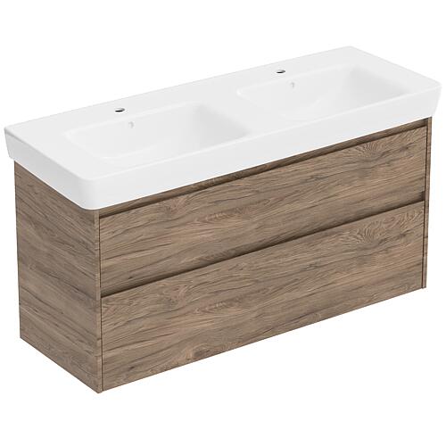 Meuble sous-vasque Plan Renova avec double vasque en céramique, largeur 1 300 mm Standard 3