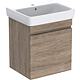 Meuble sous vasque + vasque céramique Geberit Renova Plan 700x616x480 mm noyer épais
