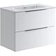Ensemble meubles de salle de bain BALI 2.0 Céramique WT, blanc brillant laqué 2 tiroirs largeur 810 mm