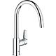 Robinetteries de cuisine Grohe BauEdge avec bec extractible, poignée latérale,
Bec orientable Saillie 215 mm chrome
 Standard 1