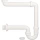 Siphon tubulaire à faible encombrement, plastique blanc DN 40 (1 1/2") x 40 mm, y compris réducteur sur DN 32 (1 1/4") Standard 1