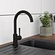 Mitigeur d'évier Malleo Bec orientable, Saillie 185 mm noir mat