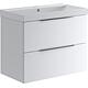 Meuble sous-vasque + vasque en céramique BALI 2.0 laqué blanc mat 2 tiroirs largeur 810 mm
