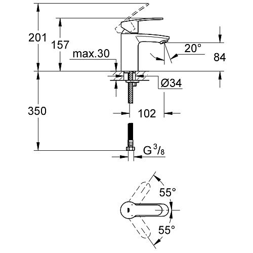 Mitigeur de lavabo Eurostyle Cosmopolitan Standard 2