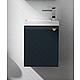 Meuble sous-vasque + vasque en fonte minérale ELYP 1 porte anthracite brillant Butée à gauche 400x609x220mm