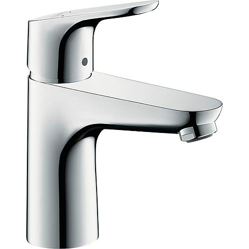 Mitigeur de lavabo Hansgrohe 100 Focus saillie 119 mm chrome sans garniture d'écoulement