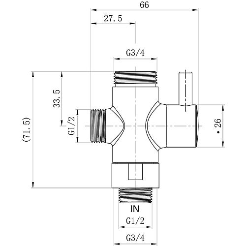 Inverseur, convient pour colonne de douche Square, Puna, Whanga et Moana Standard 2