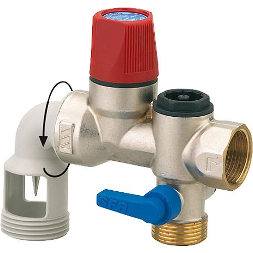 Groupe de sécurité coudé SFR 3/4" inox Standard 1