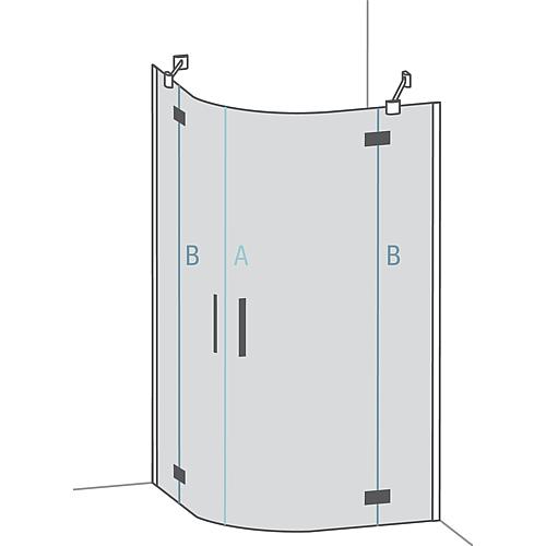 Profilé A magnétique pour verre-verre / porte-porte (jusqu´à 90° ) Standard 6
