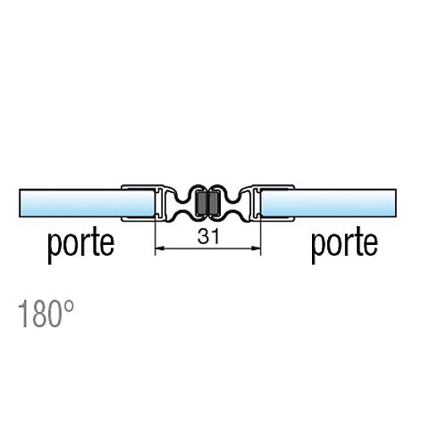 Profilé A magnétique pour verre-verre / porte-porte (jusqu´à 90° ) Standard 3