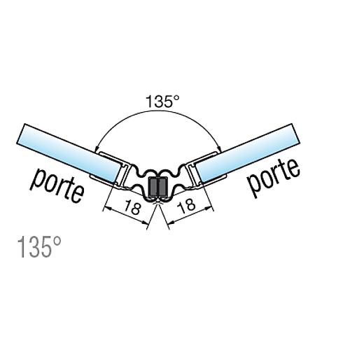 Profilé A magnétique pour verre-verre / porte-porte (jusqu´à 90° ) Standard 5