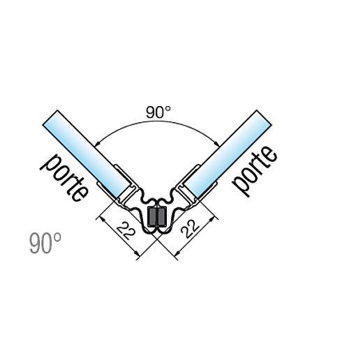Profilé A magnétique pour verre-verre / porte-porte (jusqu´à 90° ) Standard 4