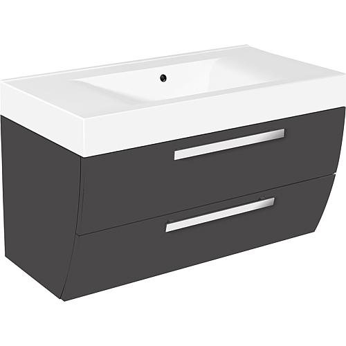 Meuble sous-vasque Enna avec vasque en fonte minérale, largeur 900 mm Standard 2