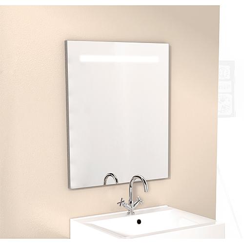 Miroir avec joue décorative et éclairée,
largeur 600 mm Anwendung 1