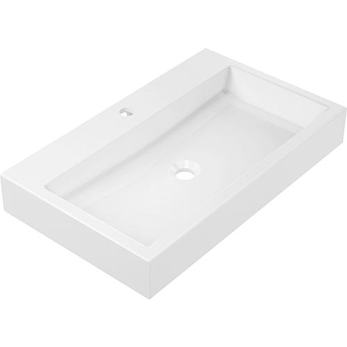 Vasque JULIA LxHxP : 700x100x420 mm fonte minérale blanche